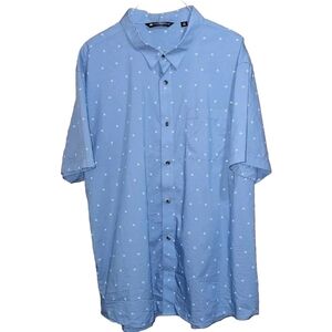 Travis Matthew blue button-down short-sleeves shirt | Size XXL